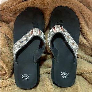 Baseball bling flip-flops